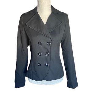 H&M‎ Black Double Breasted Coat sz 6